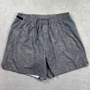 Lululemon Surge Shorts Mens Large Grey Acid Wash Lined 6" Running Training Gym